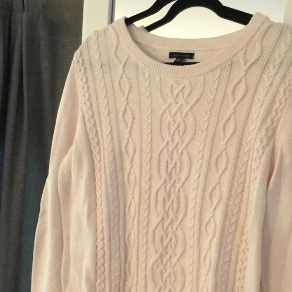 Pale Pink Irish Knit Look Sweater
